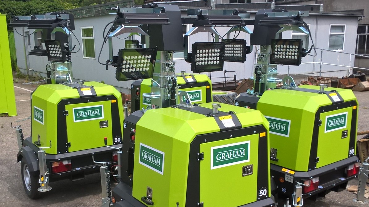 Graham Construction purchased Generac V20 lighting towers from Sleator Plant